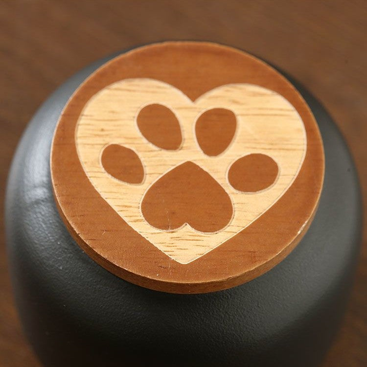 Ceramic Paw Print Pet Urn – Dog & Cat Ashes Keepsake Jar