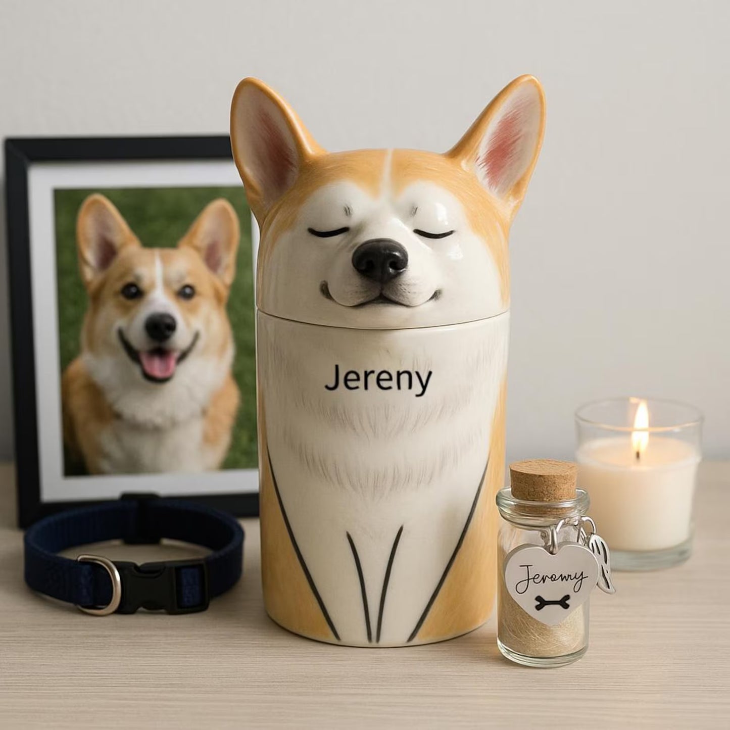Custom dog memorial urn – handcrafted ceramic pet urn NZ
