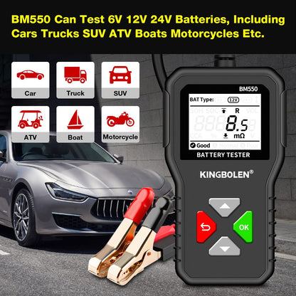 KingBolen BM550 Car Battery Tester 6V 12V 24V