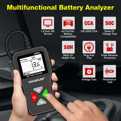 KingBolen BM550 Car Battery Tester 6V 12V 24V