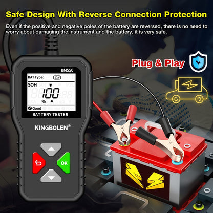 KingBolen BM550 Car Battery Tester 6V 12V 24V