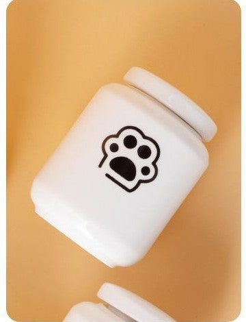 Modern Ceramic Paw Print Pet Urn – White Minimalist Ashes Keepsake Jar