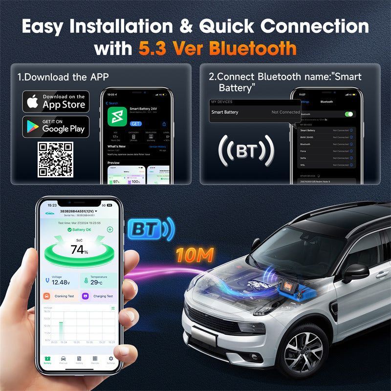 ANCEL BM300 PRO mobile app battery data