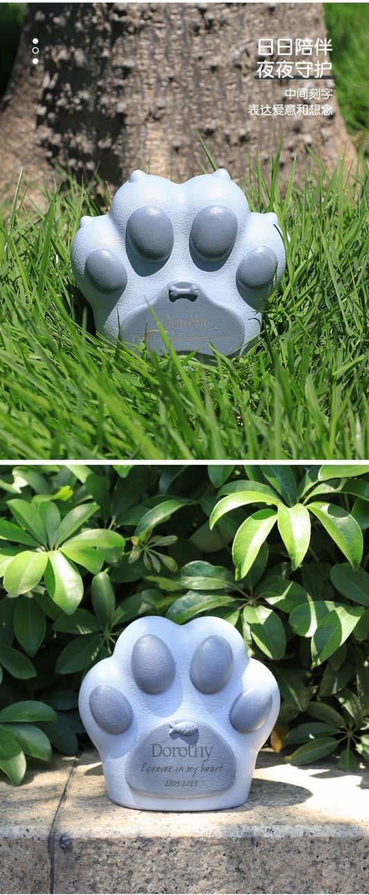 Resin Paw Print Pet Urn (Cremation Ashes Keepsake Box) - Whisperwoods