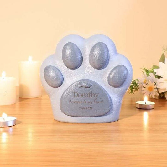 Resin Paw Print Pet Urn (Cremation Ashes Keepsake Box) - Whisperwoods