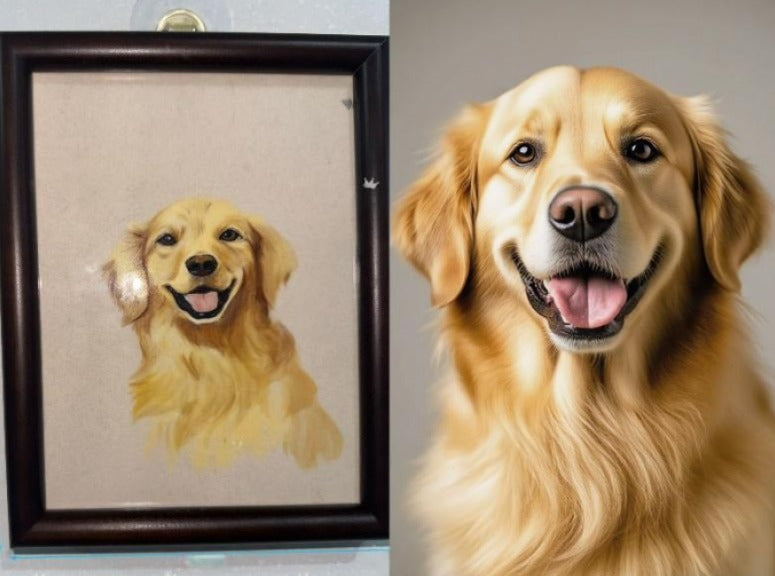 High-End Hand-Painted Ceramic Pet Portrait Plaque | Free international shipping