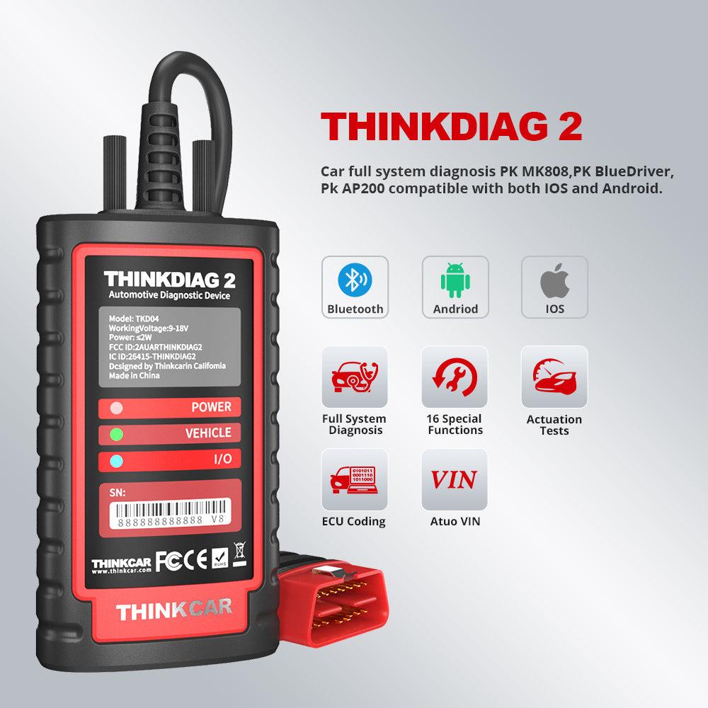 Thinkcar ThinkDiag 2 Free one-year software for automotive fault diagnosis, supporting the CAN-FD protocol - Whisperwoods