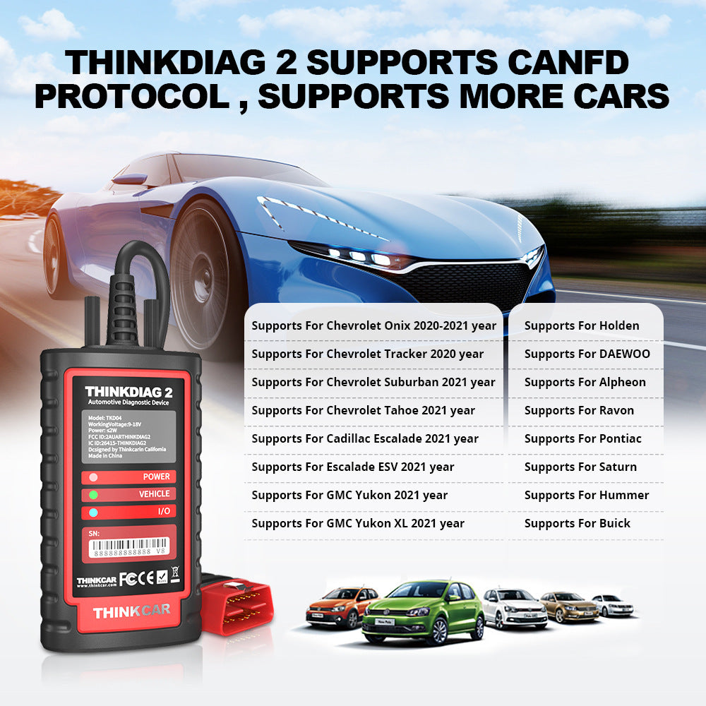 Thinkcar ThinkDiag 2 Free one-year software for automotive fault diagnosis, supporting the CAN-FD protocol - Whisperwoods