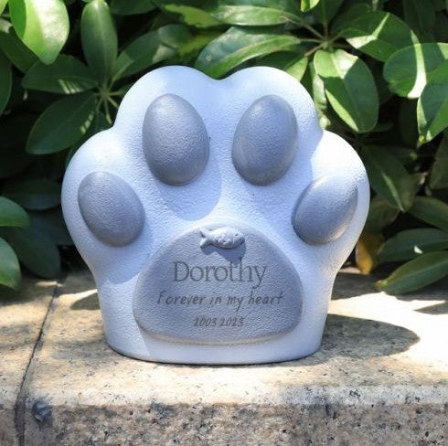 Resin Paw Print Pet Urn (Cremation Ashes Keepsake Box) - Whisperwoods