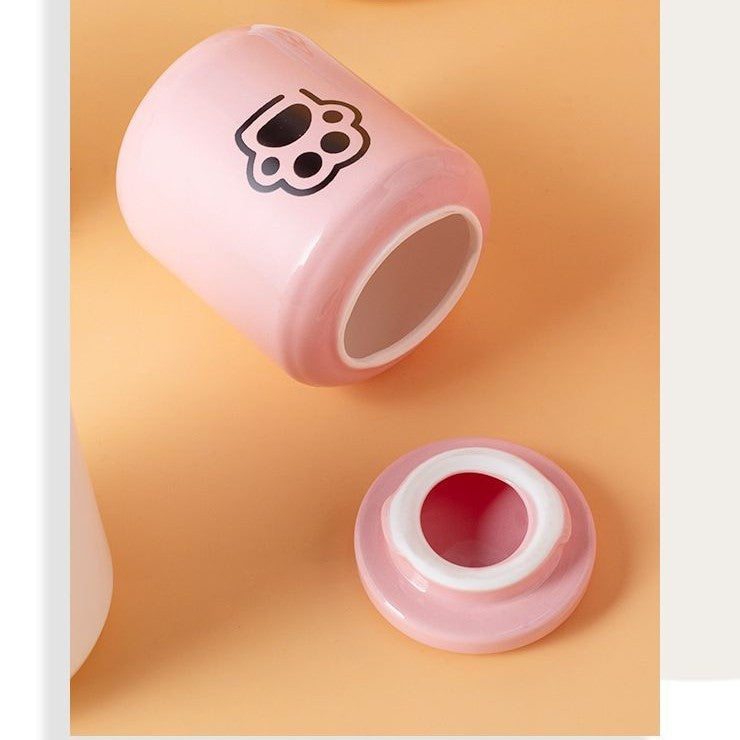 Modern Ceramic Paw Print Pet Urn – White Minimalist Ashes Keepsake Jar