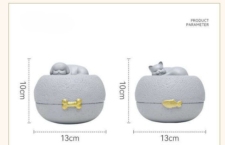 Sleeping Cat/Dog Pet Ashes Urn | Sealed Resin Keepsake Cremation Container - Whisperwoods