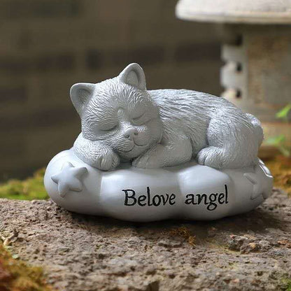 Sleeping Cat Pet Ashes Urn – Resin Keepsake Cremation Container with Sealed Bottom Plug - Whisperwoods