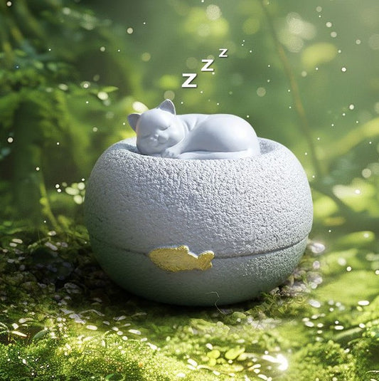 Sleeping Cat/Dog Pet Ashes Urn | Sealed Resin Keepsake Cremation Container - Whisperwoods